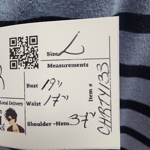 Sandwich Blue Striped Cotton Mini Dress Size L - Picture 9 of 9